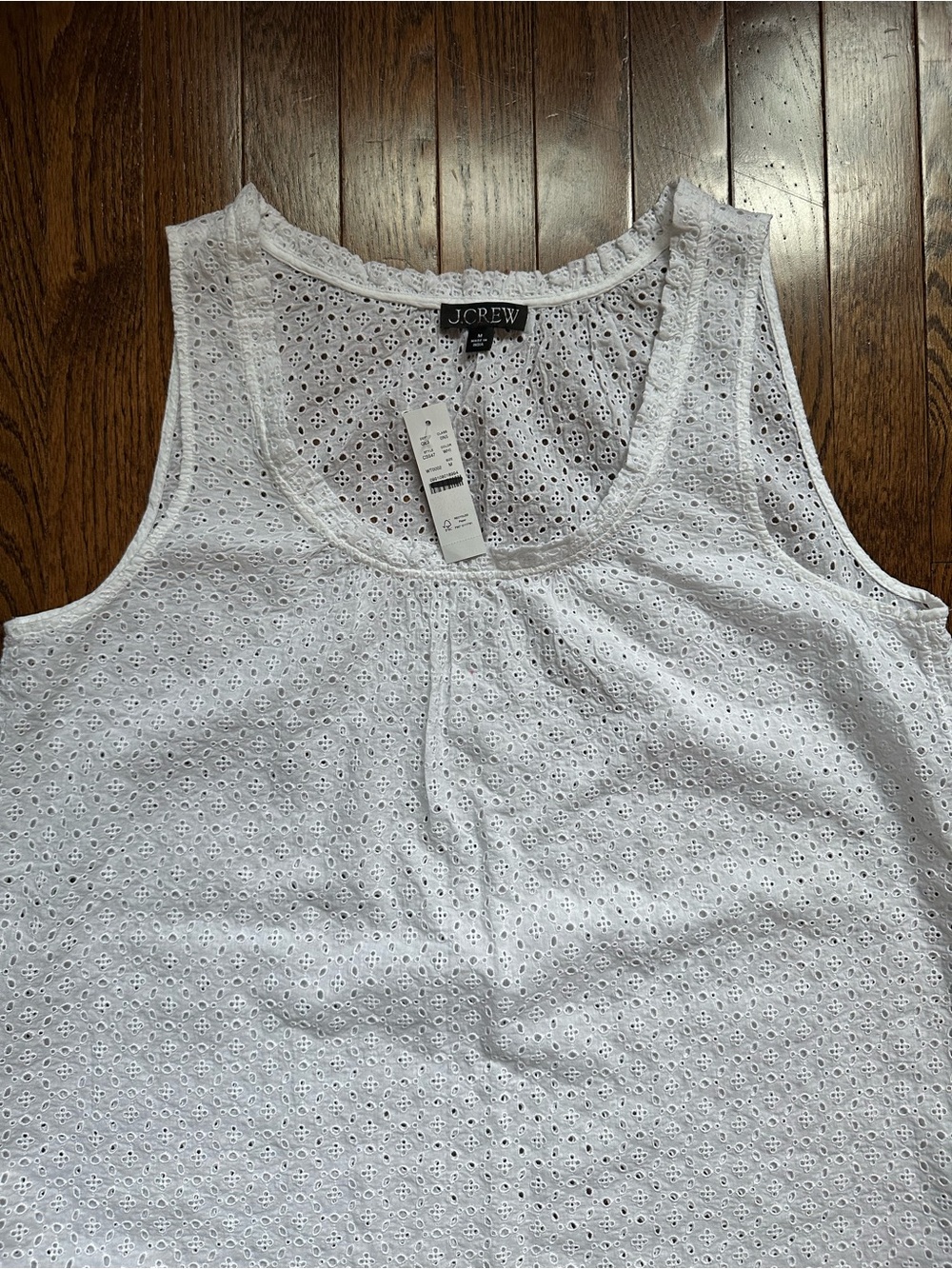 NWT J.Crew Ruffle Eyelet Mini Dress White Medium CS547 *mark - Picture 6 of 15